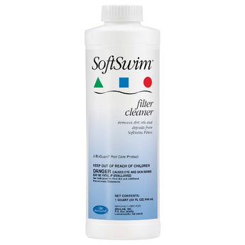 BioGuard SoftSwim Filter Cleaner, 32 oz, Single, Removes Dirt and Oil, Improves Pool Circulation and Water Clarity, Effective Pool Filtration System